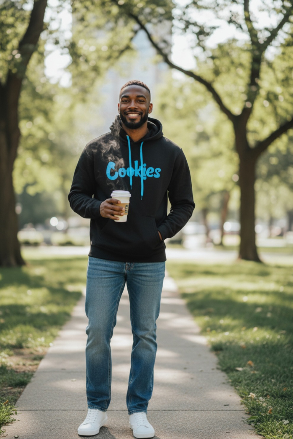 Cookies Black Hoodie Blue - detail