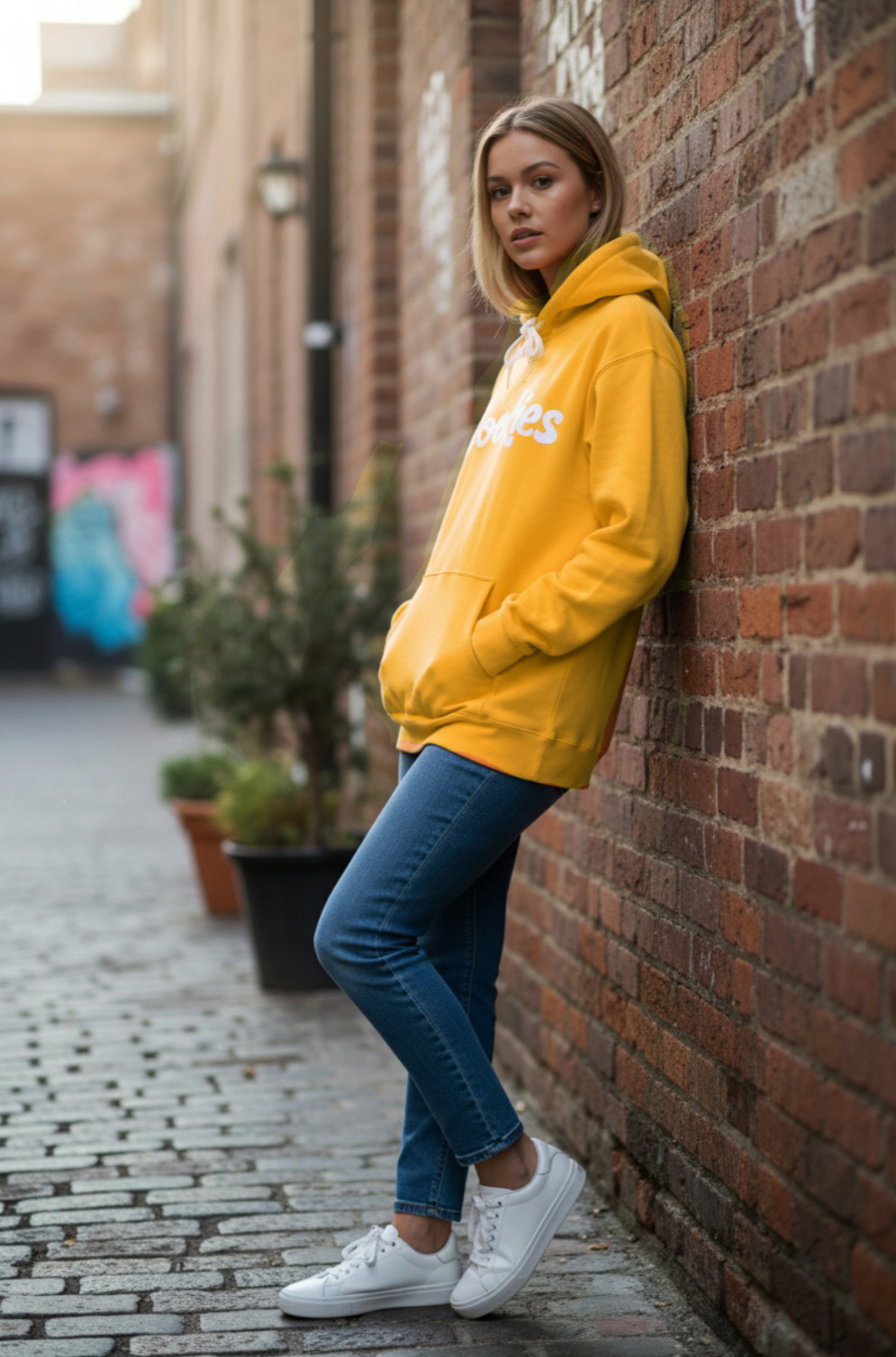 Cookies Orange Hoodie Cream Logo