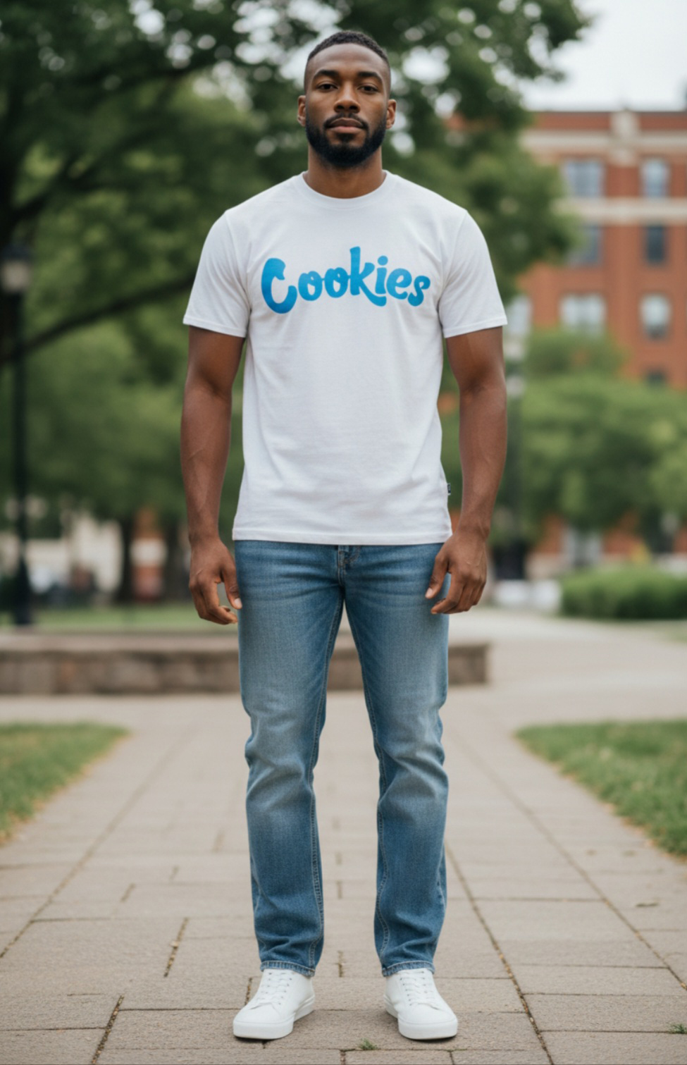 Cookies White Blue Tee - back