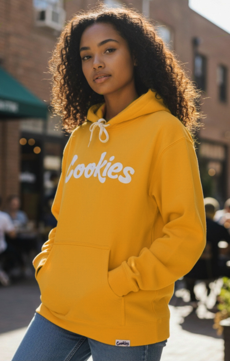 Cookies Orange Hoodie Cream Logo