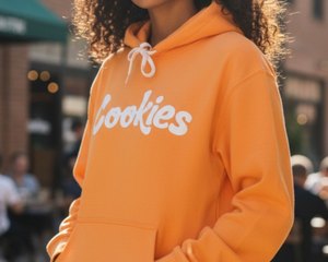 Cookies Orange Hoodie Cream Logo