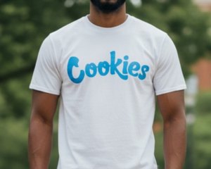 Cookies White Tee Blue Logo